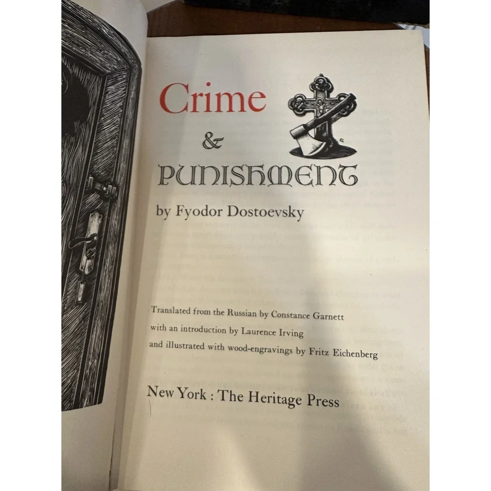Crime and Punishment, Dostoevsky 1938 Heritage Press w Slipcase